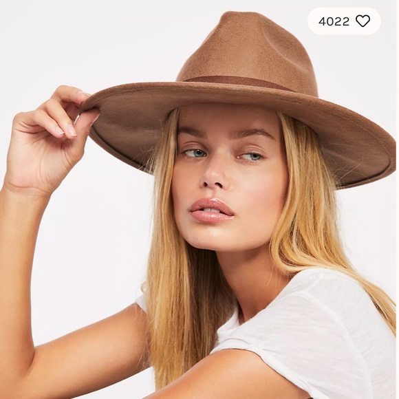 Free People Accessories - FREE PEOPLE WIDE BRIM BANDED FELT HAT